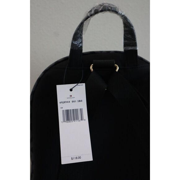 Tommy Hilfiger 69J8944-001 Unisex Black/Gray Allover Logo Print Backpack - Picture 7 of 10